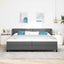 Box spring seng med hovedgærde Mørkegrå 200 x 200 cm Stof