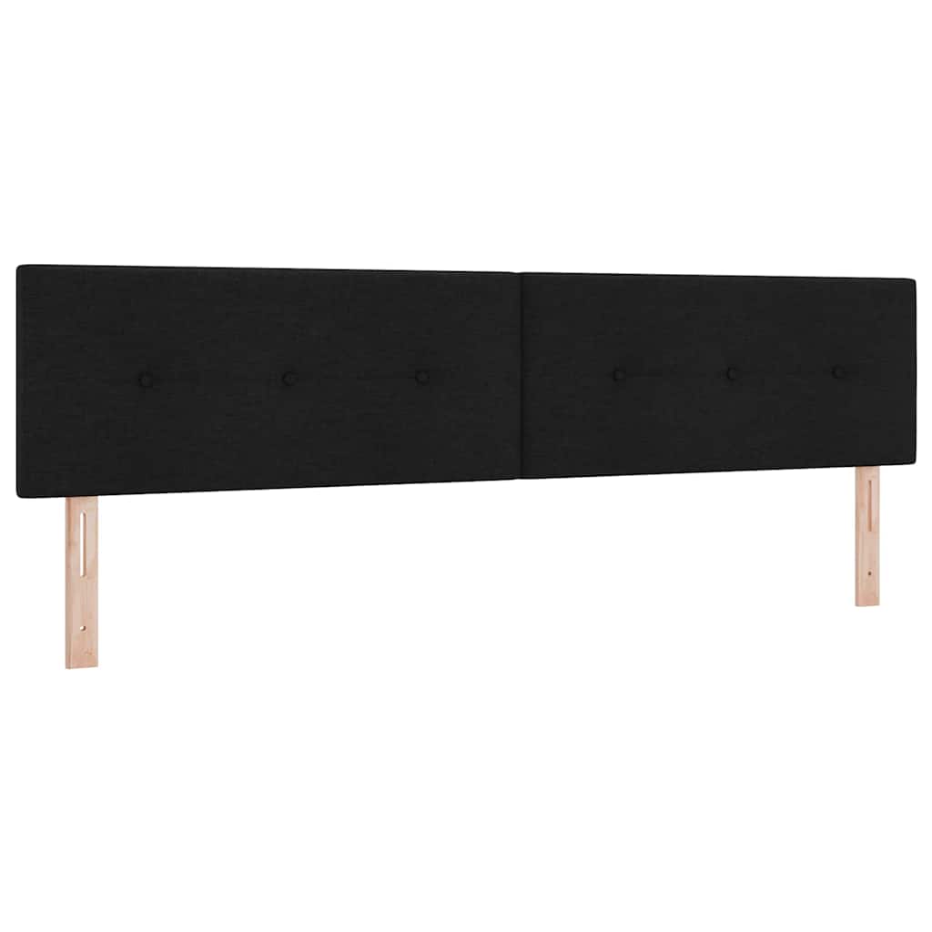Box spring seng med hovedgærde Sort 200 x 200 cm Stof