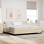 Box spring seng med hovedgærde Creme 200 x 200 cm Stof