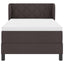 Box spring seng med hovedgærde Mørk Brun 90 x 190 cm Stof
