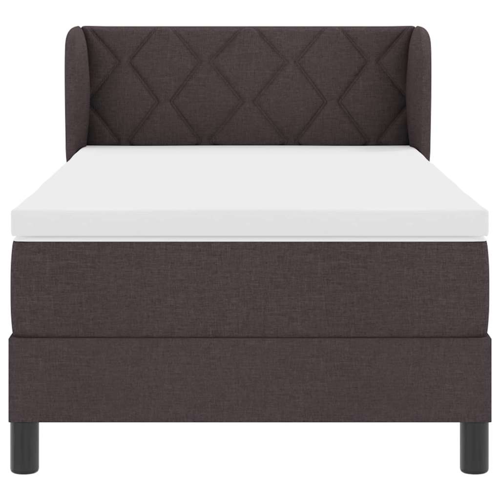 Box spring seng med hovedgærde Mørk Brun 90 x 190 cm Stof