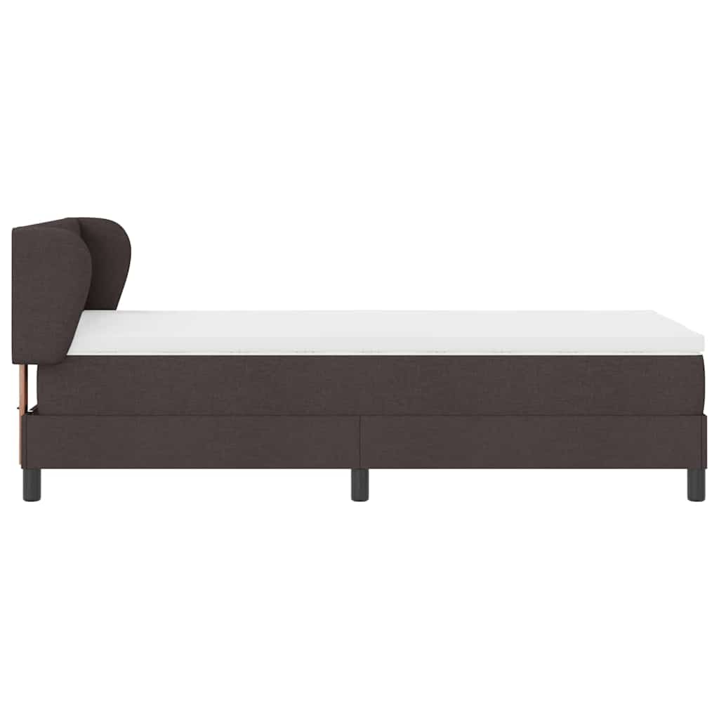 Box spring seng med hovedgærde Mørk Brun 90 x 190 cm Stof