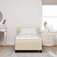 Box spring seng med hovedgærde Creme 90 x 190 cm Stof