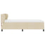 Box spring seng med hovedgærde Creme 90 x 190 cm Stof
