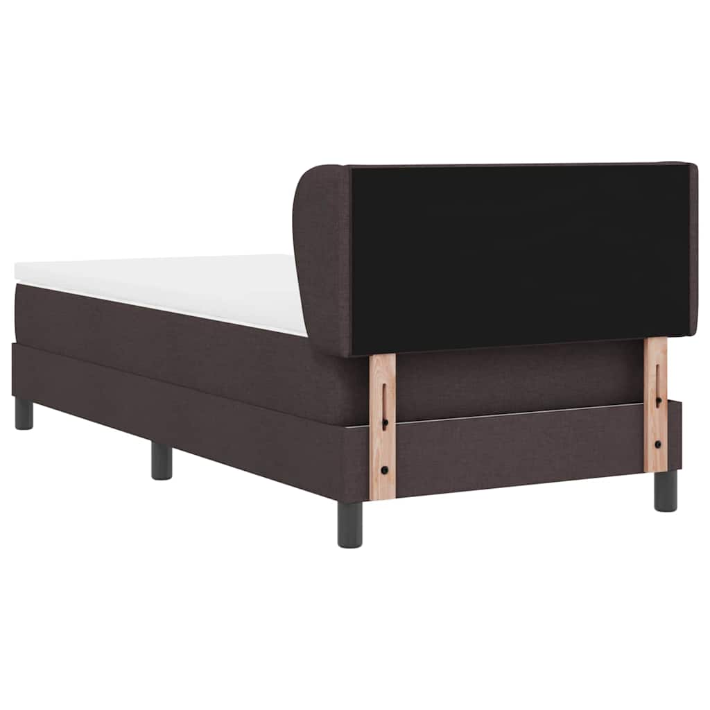 Box spring seng med hovedgærde Mørk Brun 90 x 200 cm Stof