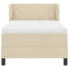Box spring seng med hovedgærde Creme 90 x 200 cm Stof