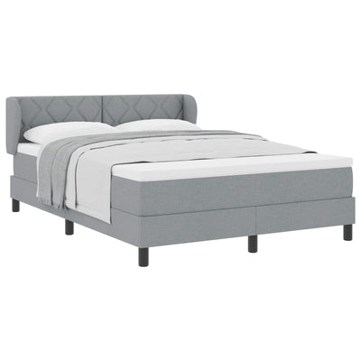 Box spring seng med hovedgærde Lysegrå 140 x 190 cm Stof