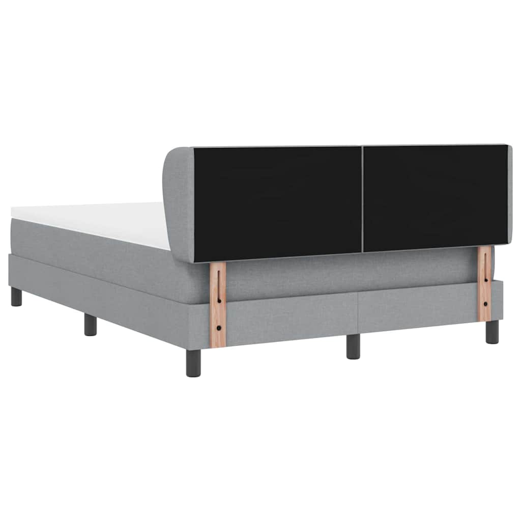 Box spring seng med hovedgærde Lysegrå 140 x 190 cm Stof