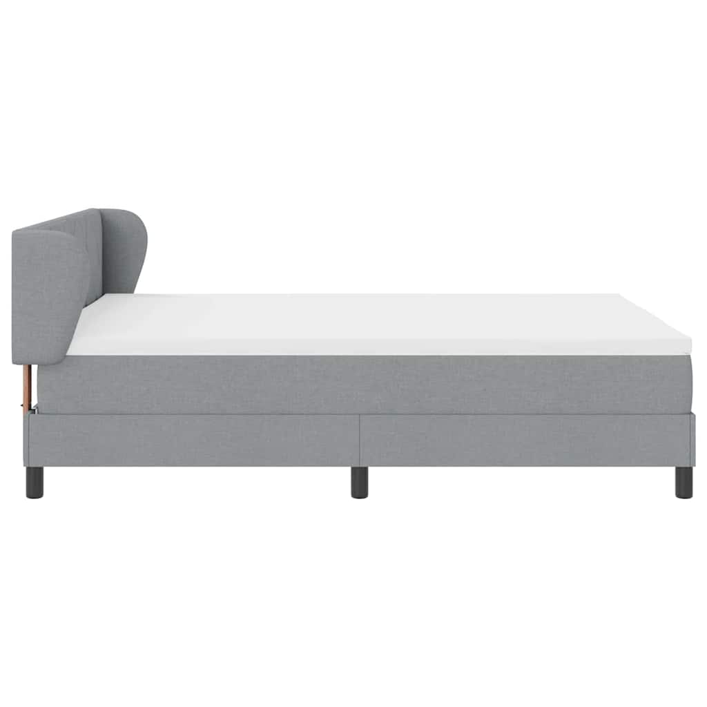 Box spring seng med hovedgærde Lysegrå 140 x 200 cm Stof