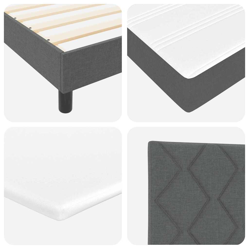 Box spring seng med hovedgærde Mørkegrå 140 x 200 cm Stof