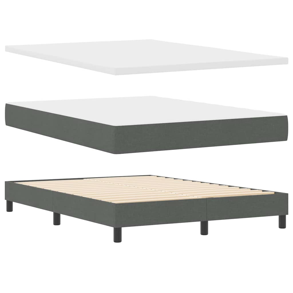 Box spring seng med hovedgærde Mørkegrå 140 x 200 cm Stof