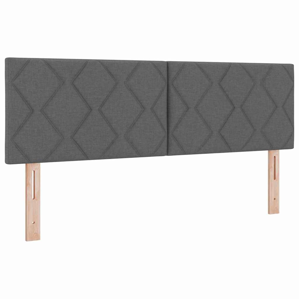 Box spring seng med hovedgærde Mørkegrå 140 x 200 cm Stof