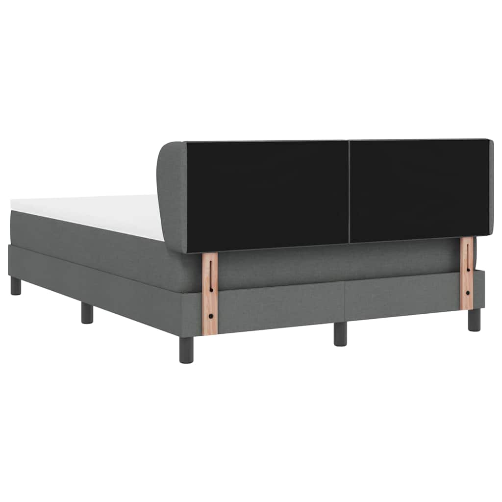 Box spring seng med hovedgærde Mørkegrå 140 x 200 cm Stof