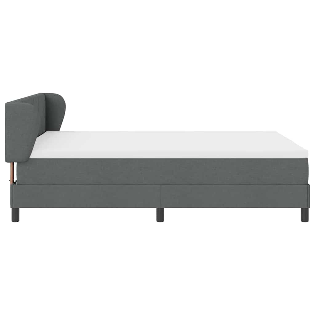 Box spring seng med hovedgærde Mørkegrå 140 x 200 cm Stof