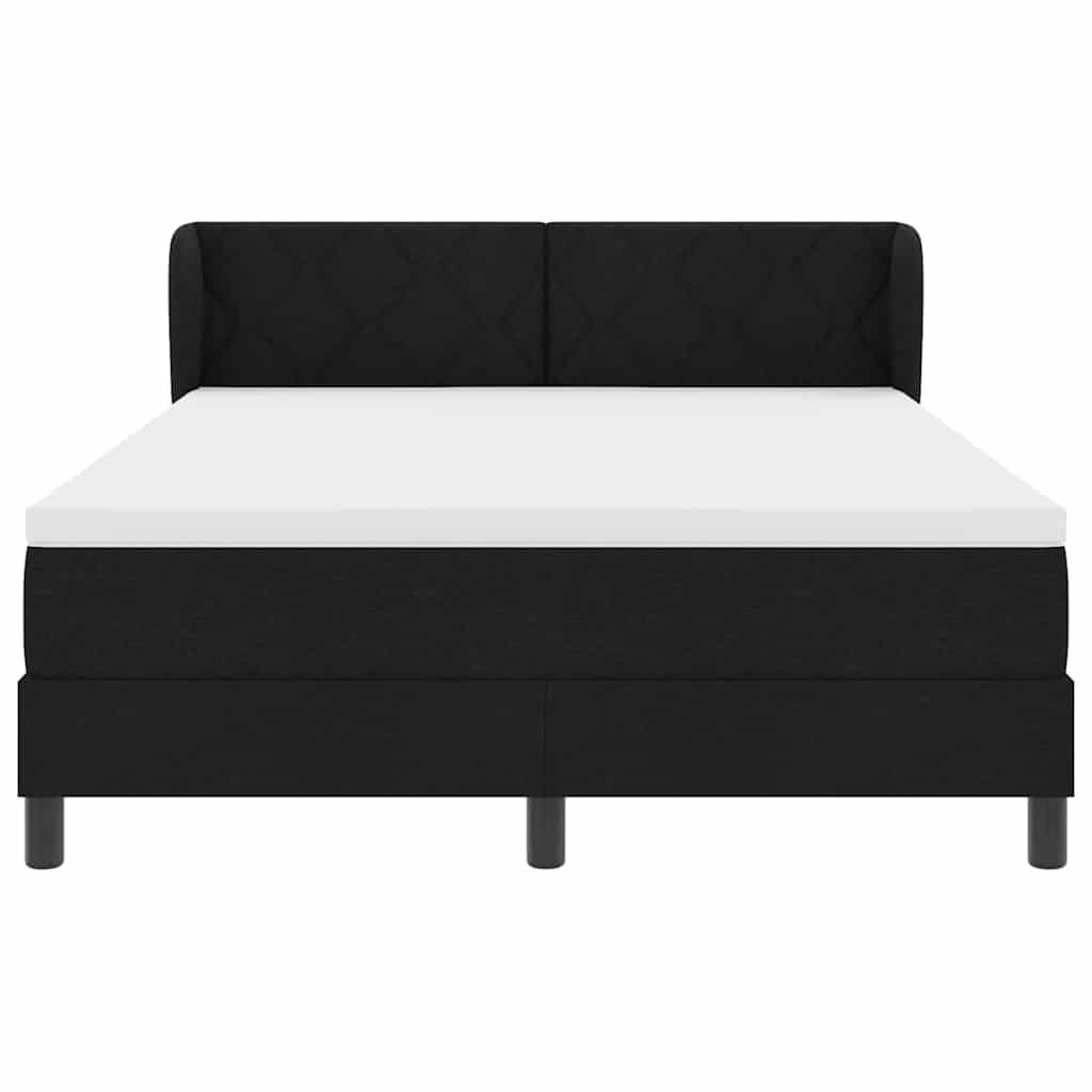 Box spring seng med hovedgærde Sort 140 x 200 cm Stof