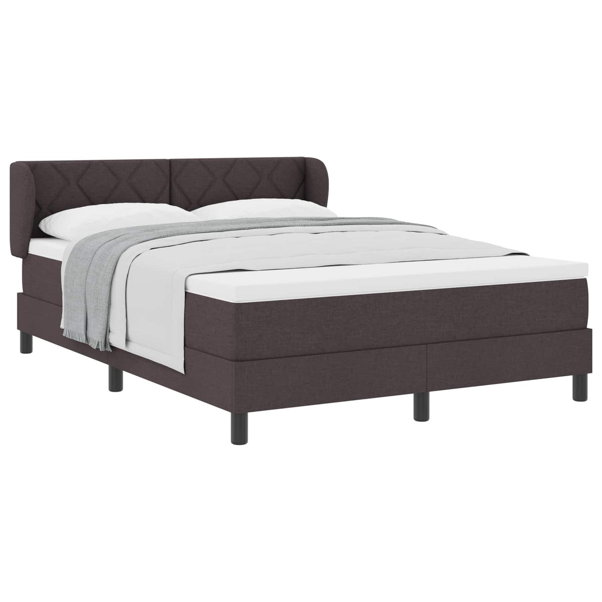 Box spring seng med hovedgærde Mørk Brun 140 x 200 cm Stof
