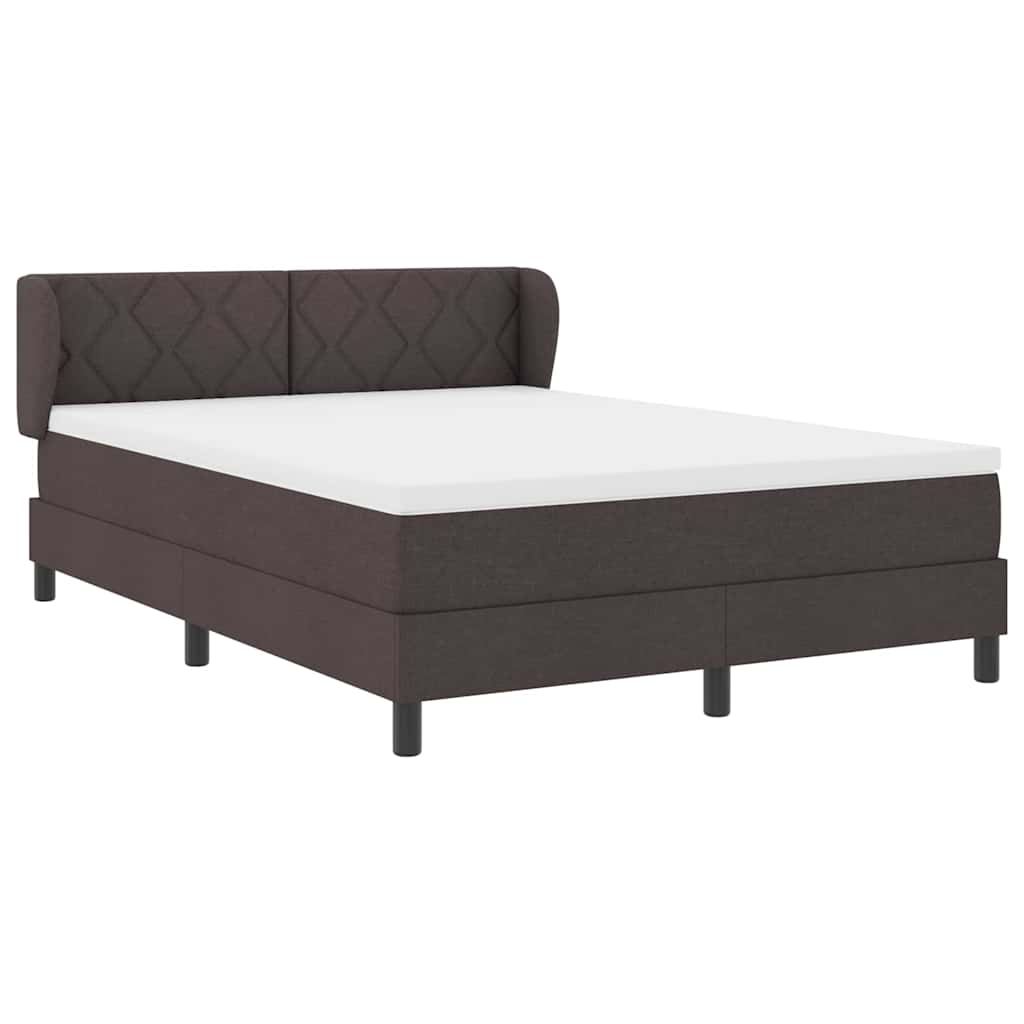 Box spring seng med hovedgærde Mørk Brun 140 x 200 cm Stof