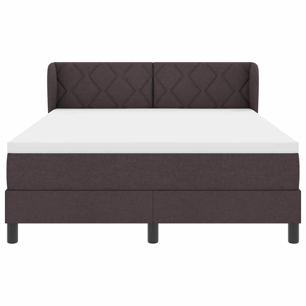 Box spring seng med hovedgærde Mørk Brun 140 x 200 cm Stof