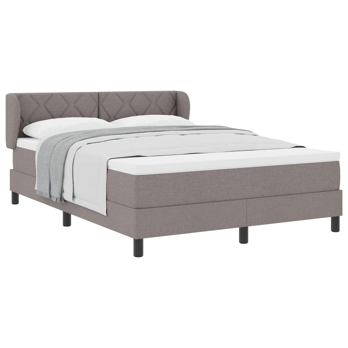 Box spring seng med hovedgærde Gråbrun 140 x 200 cm Stof