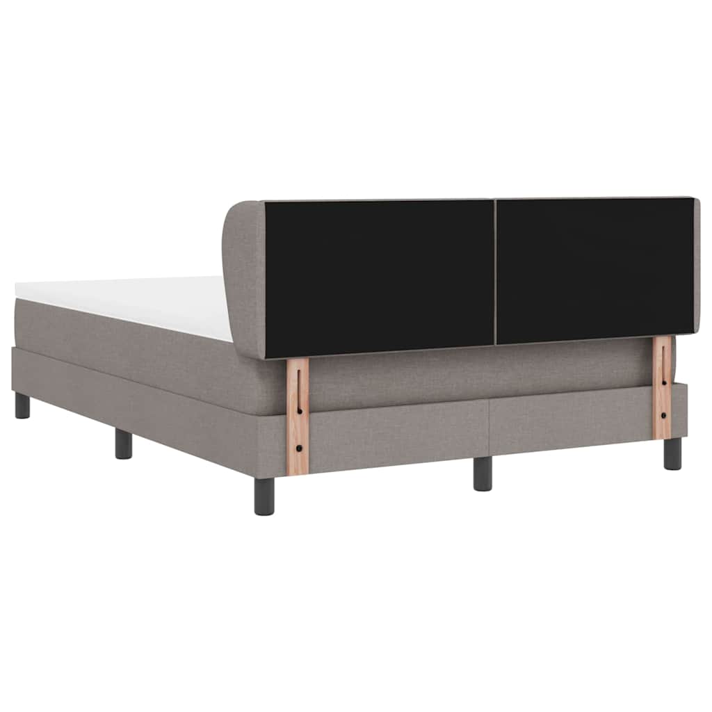 Box spring seng med hovedgærde Gråbrun 140 x 200 cm Stof