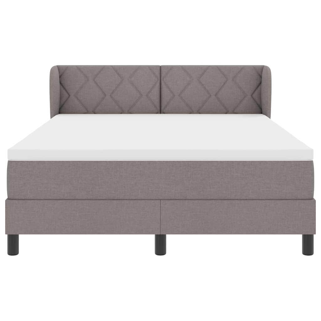 Box spring seng med hovedgærde Gråbrun 140 x 200 cm Stof
