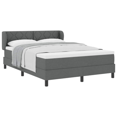 Box spring seng med hovedgærde Mørkegrå 160 x 200 cm Stof
