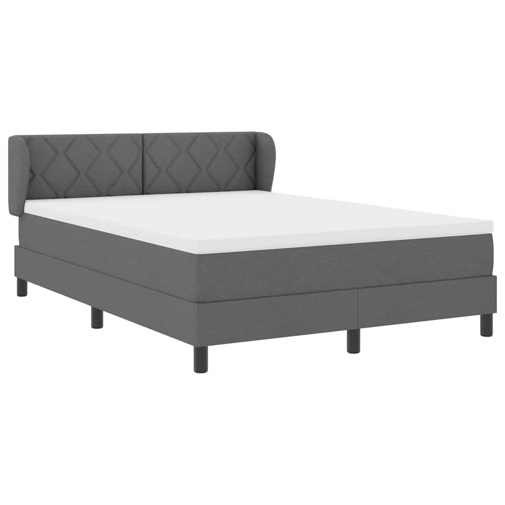 Box spring seng med hovedgærde Mørkegrå 160 x 200 cm Stof