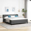 Box spring seng med hovedgærde Mørkegrå 180 x 200 cm Stof