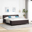 Box spring seng med hovedgærde Mørk Brun 180 x 200 cm Stof