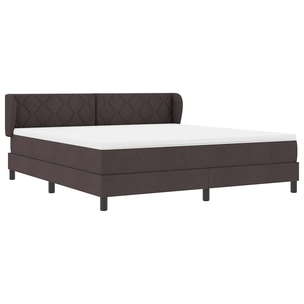 Box spring seng med hovedgærde Mørk Brun 180 x 200 cm Stof
