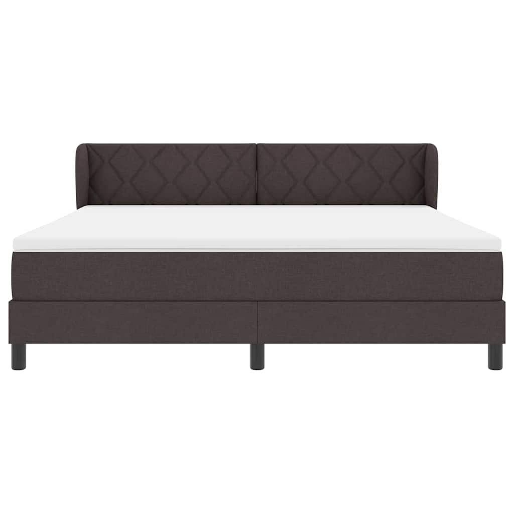 Box spring seng med hovedgærde Mørk Brun 180 x 200 cm Stof