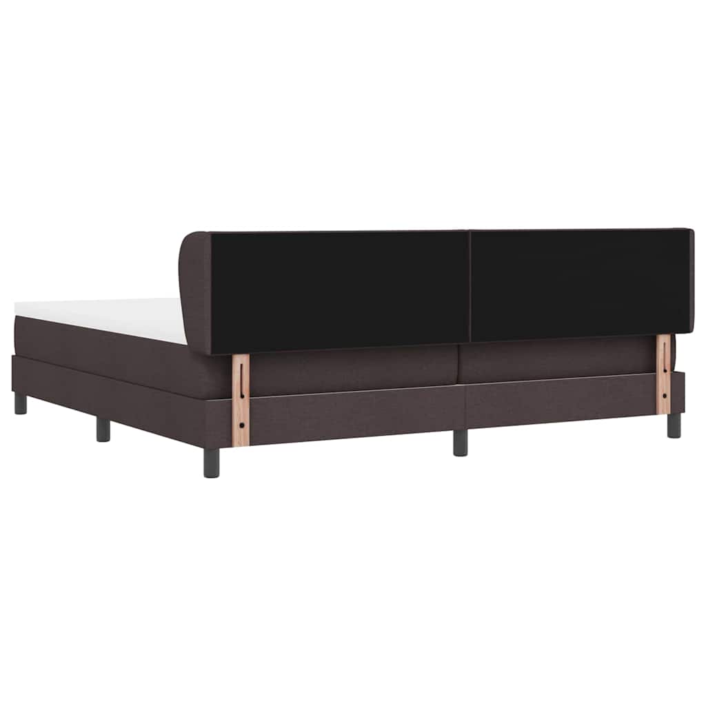 Box spring seng med hovedgærde Mørk Brun 200 x 200 cm Stof