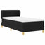 Box spring seng med madras med hovedgærde Sort 80 x 200 cm Stof