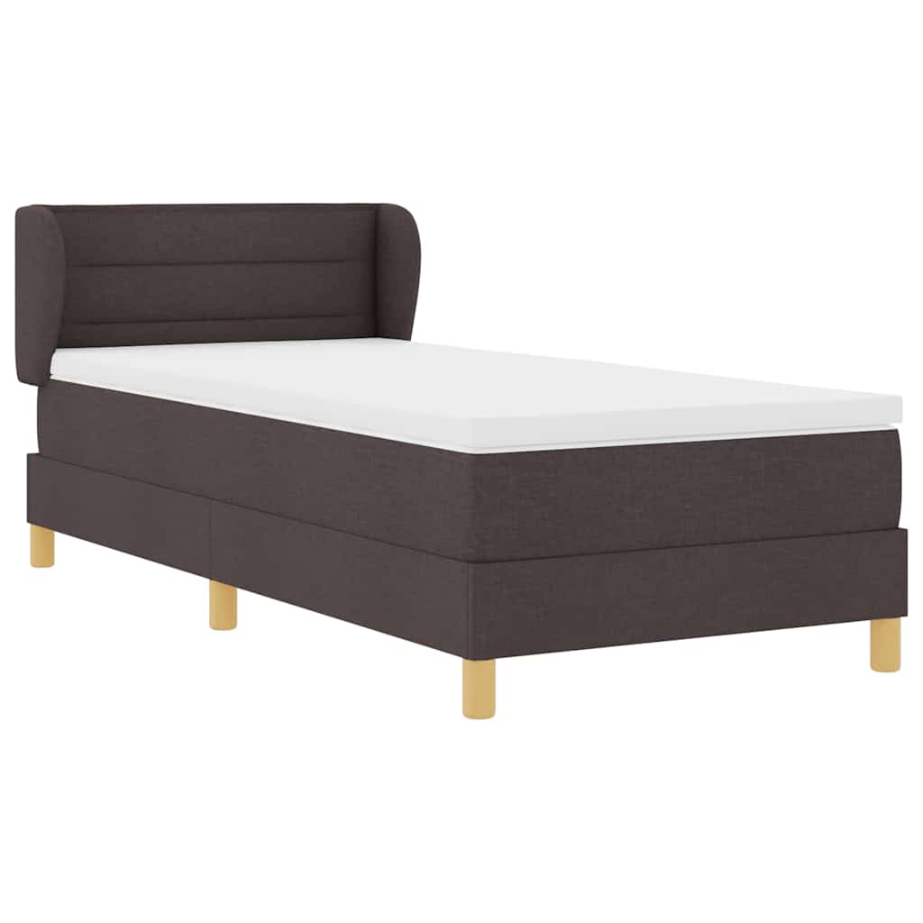 Box spring seng med madras Mørk Brun 90 x 190 cm Stof