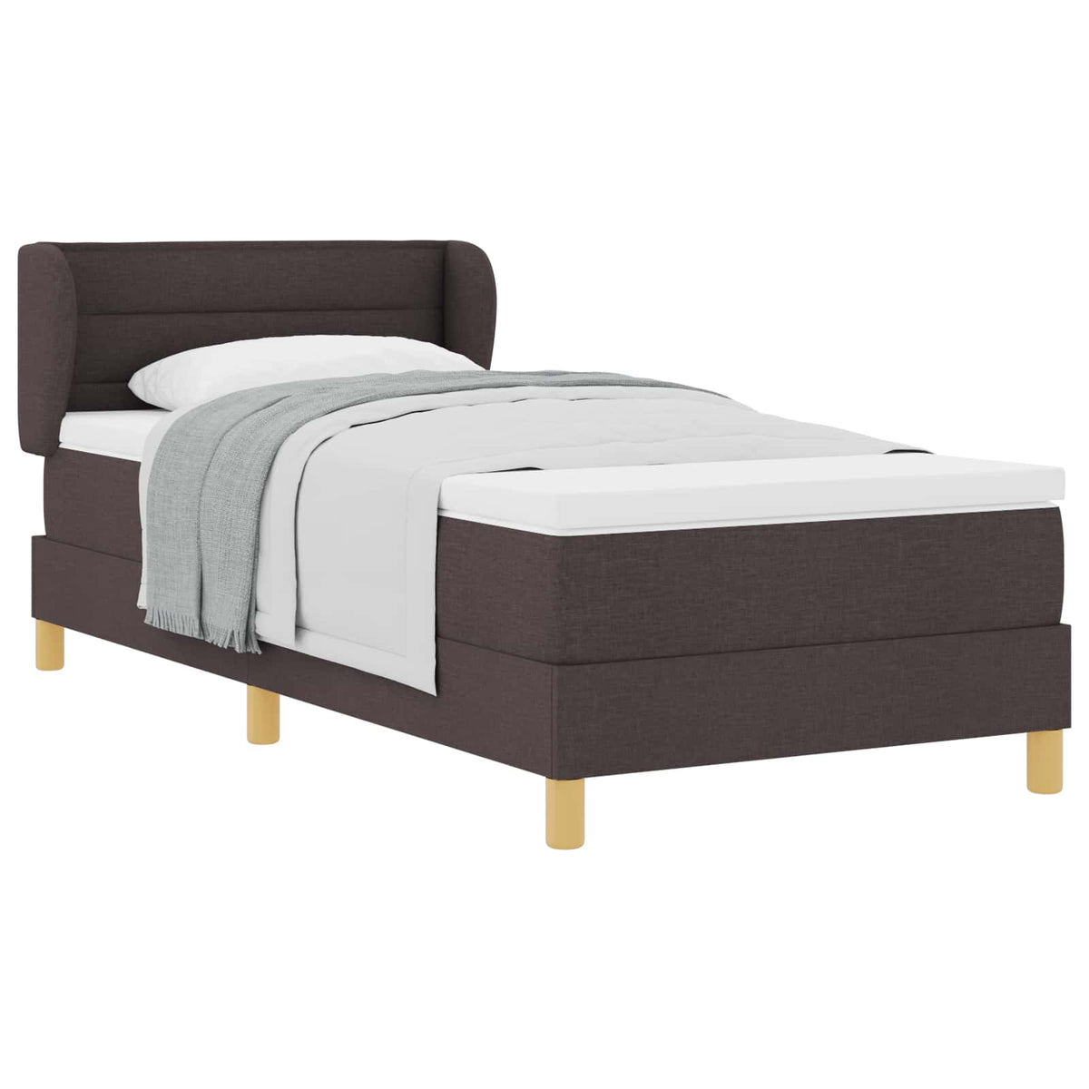 Box spring seng med madras Mørk Brun 90 x 200 cm Stof