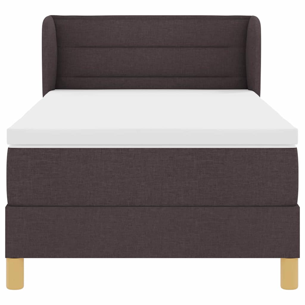 Box spring seng med madras Mørk Brun 90 x 200 cm Stof
