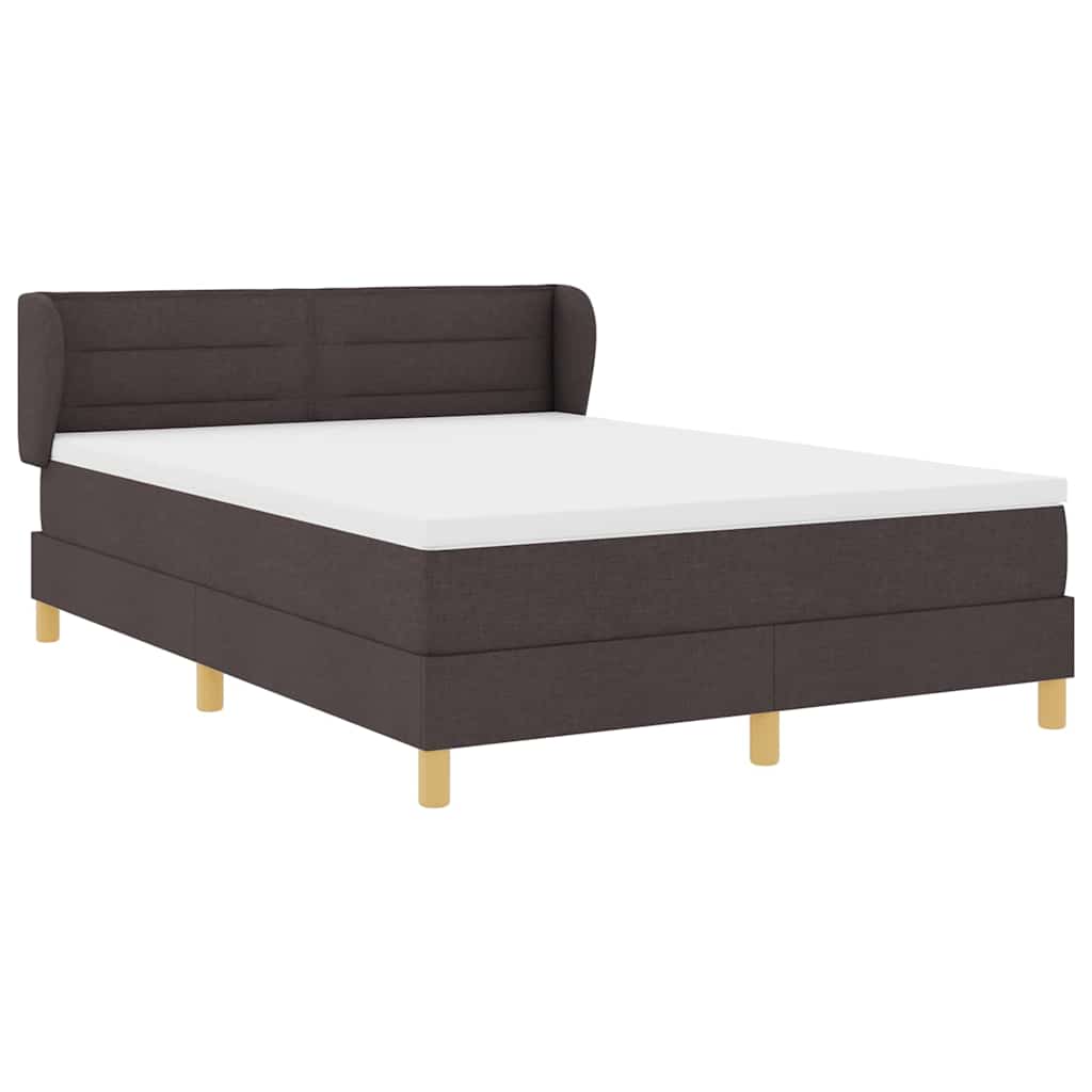 Box spring seng med madras Mørk Brun 140 x 190 cm Stof