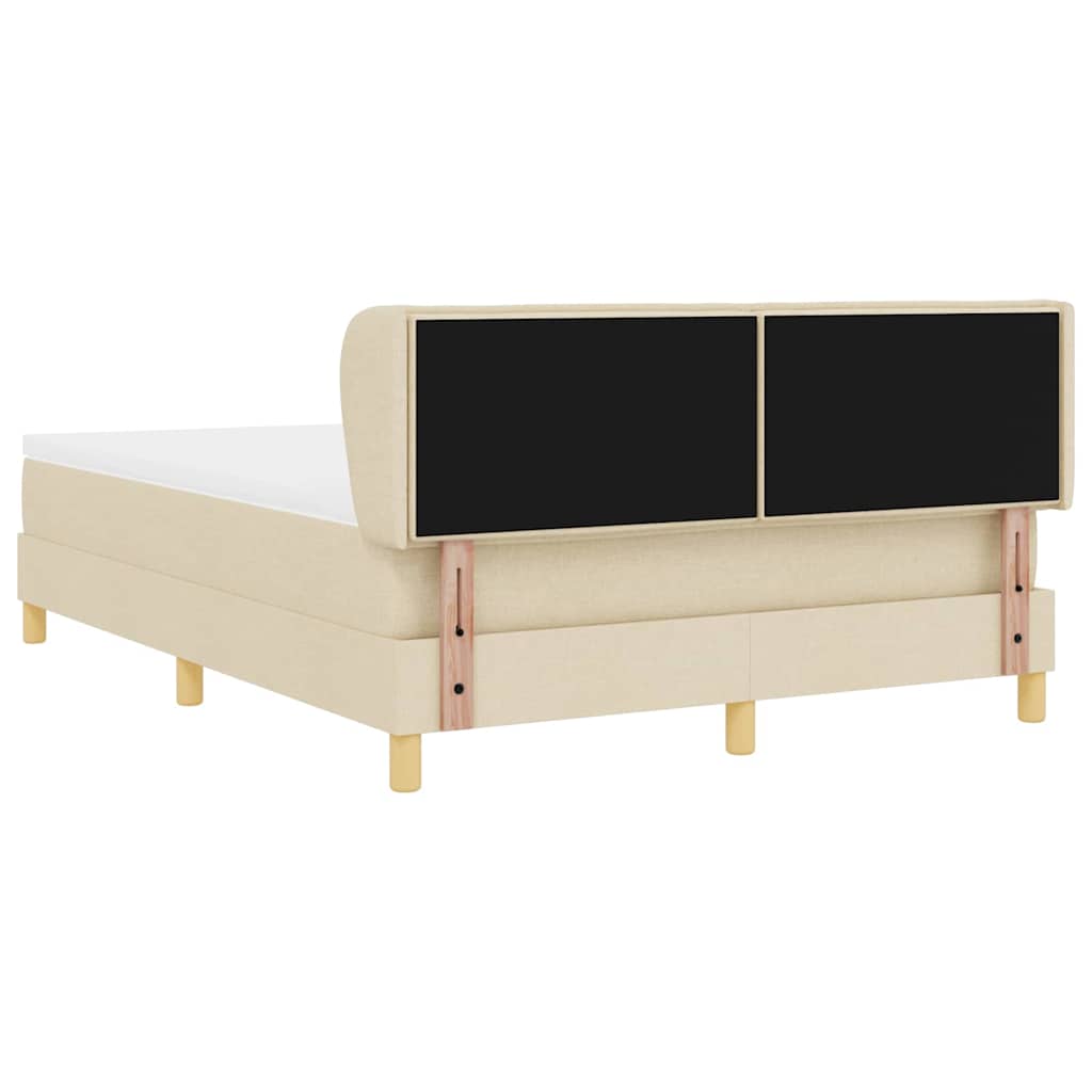 Box spring seng med madras Creme 140 x 190 cm Stof