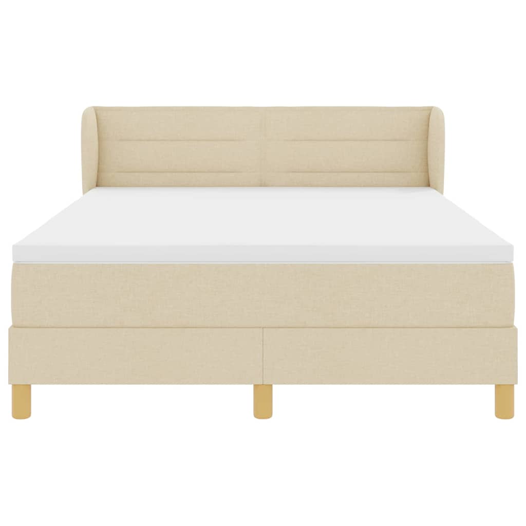 Box spring seng med madras Creme 140 x 190 cm Stof