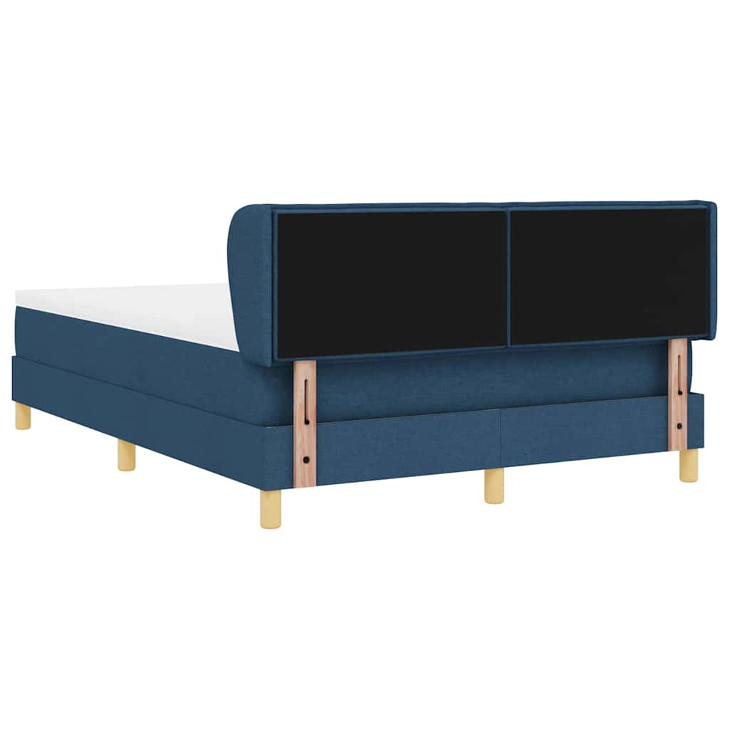Box spring seng med madras med hovedgærde Blå 140 x 190 cm Stof