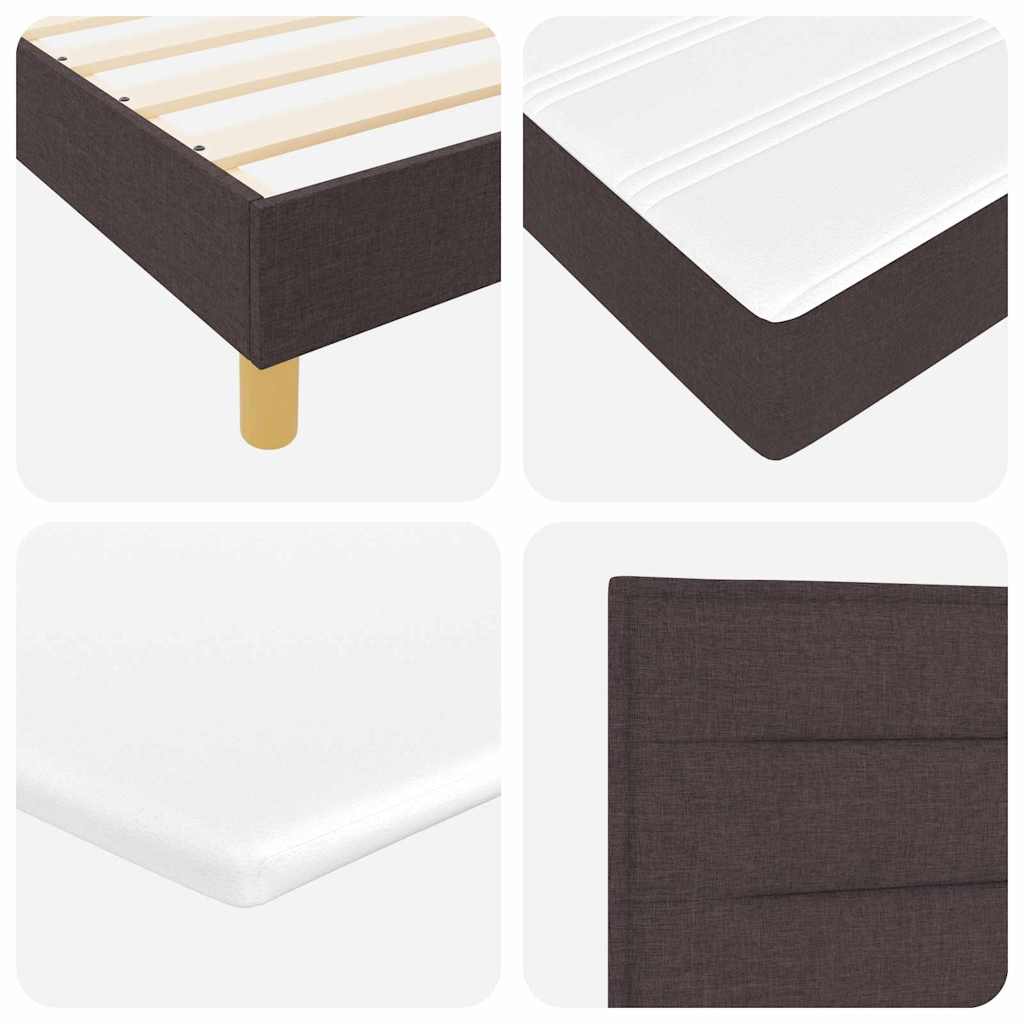 Box spring seng med madras Mørk Brun 140 x 200 cm Stof