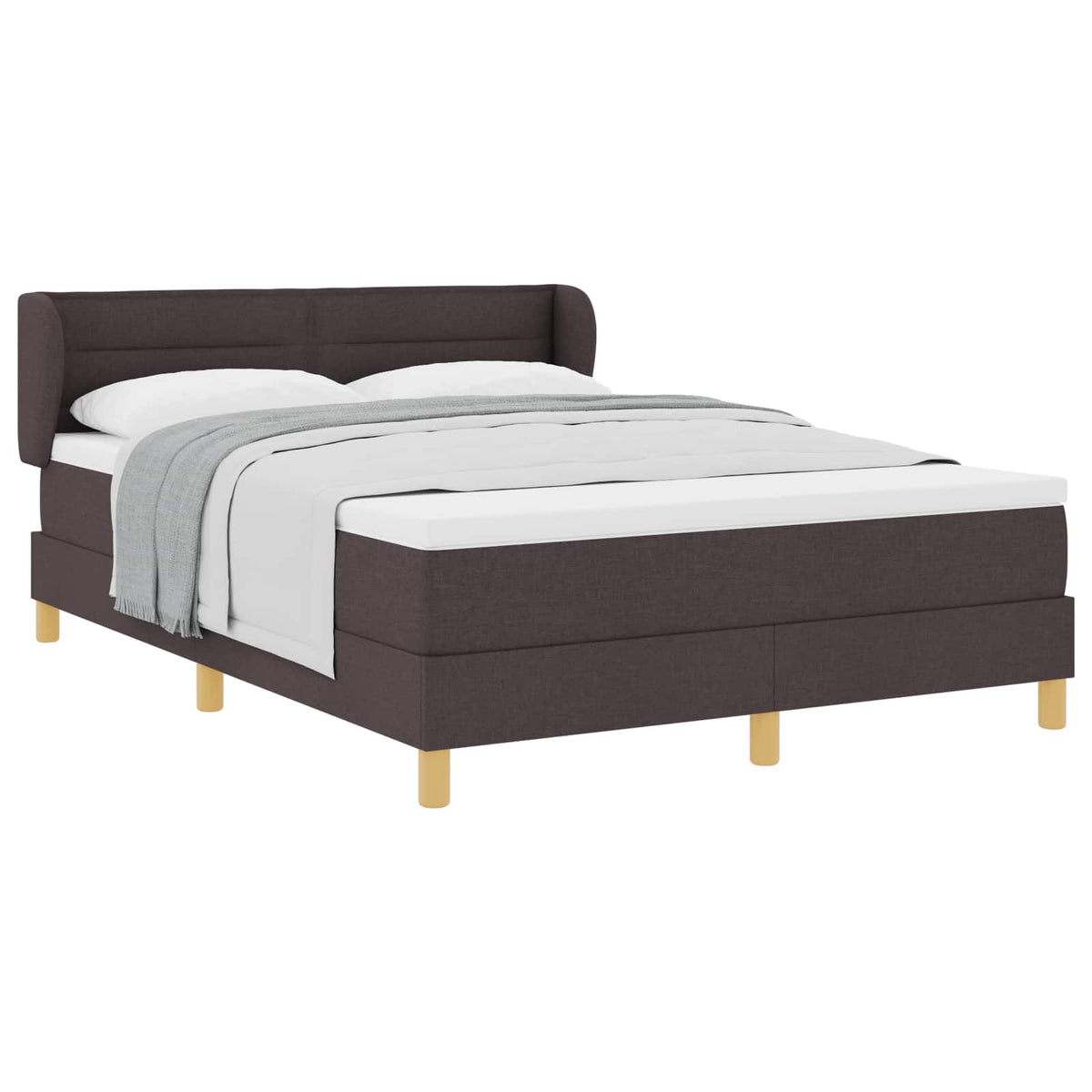 Box spring seng med madras Mørk Brun 140 x 200 cm Stof