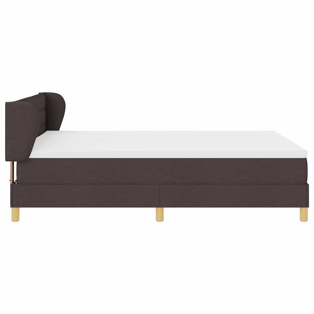 Box spring seng med madras Mørk Brun 140 x 200 cm Stof