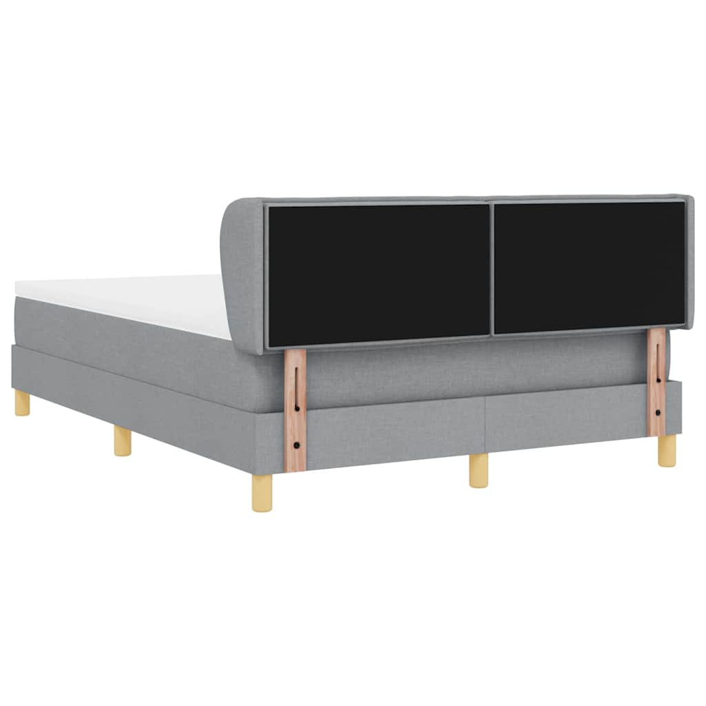 Box spring seng med madras Lysegrå 160 x 200 cm Stof