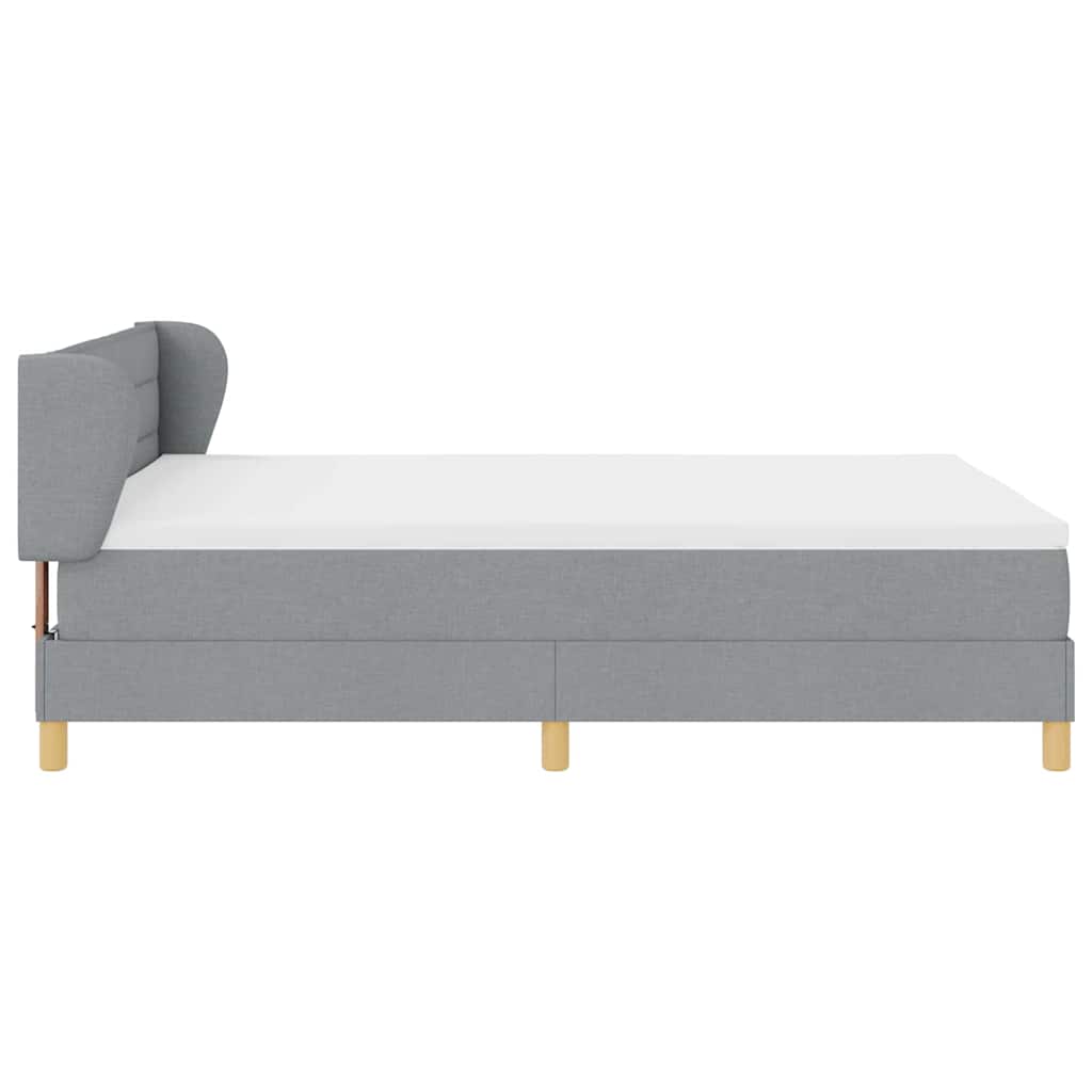 Box spring seng med madras Lysegrå 160 x 200 cm Stof
