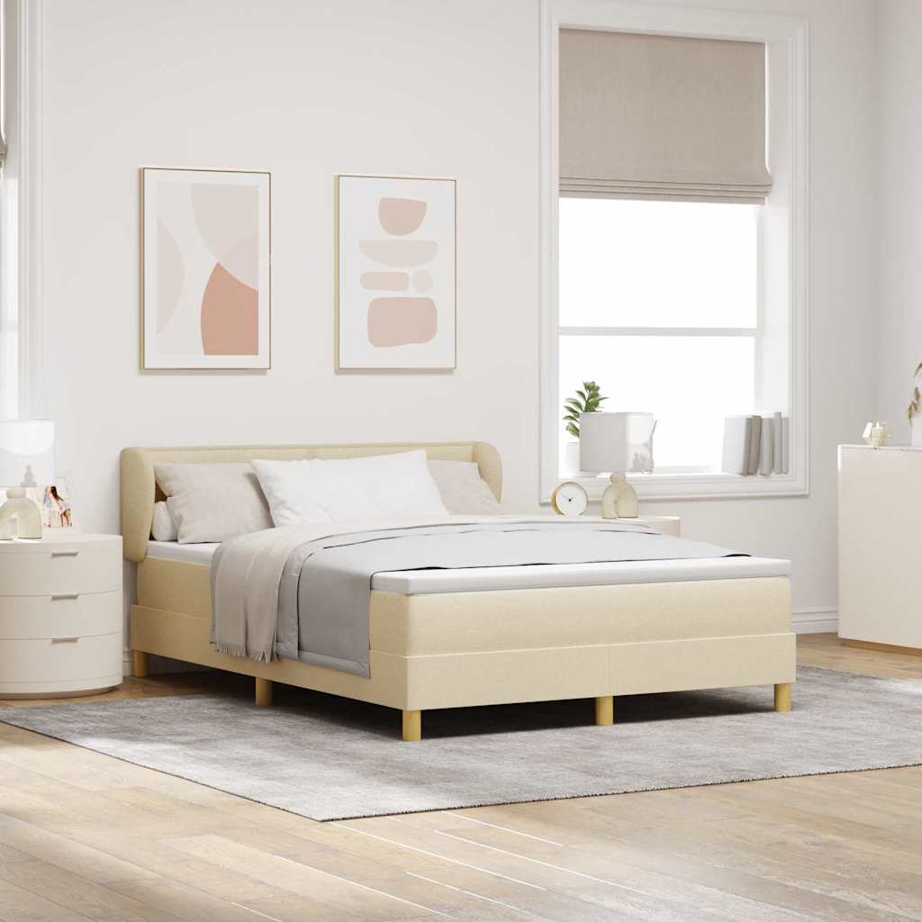 Box spring seng med madras Creme 160 x 200 cm Stof