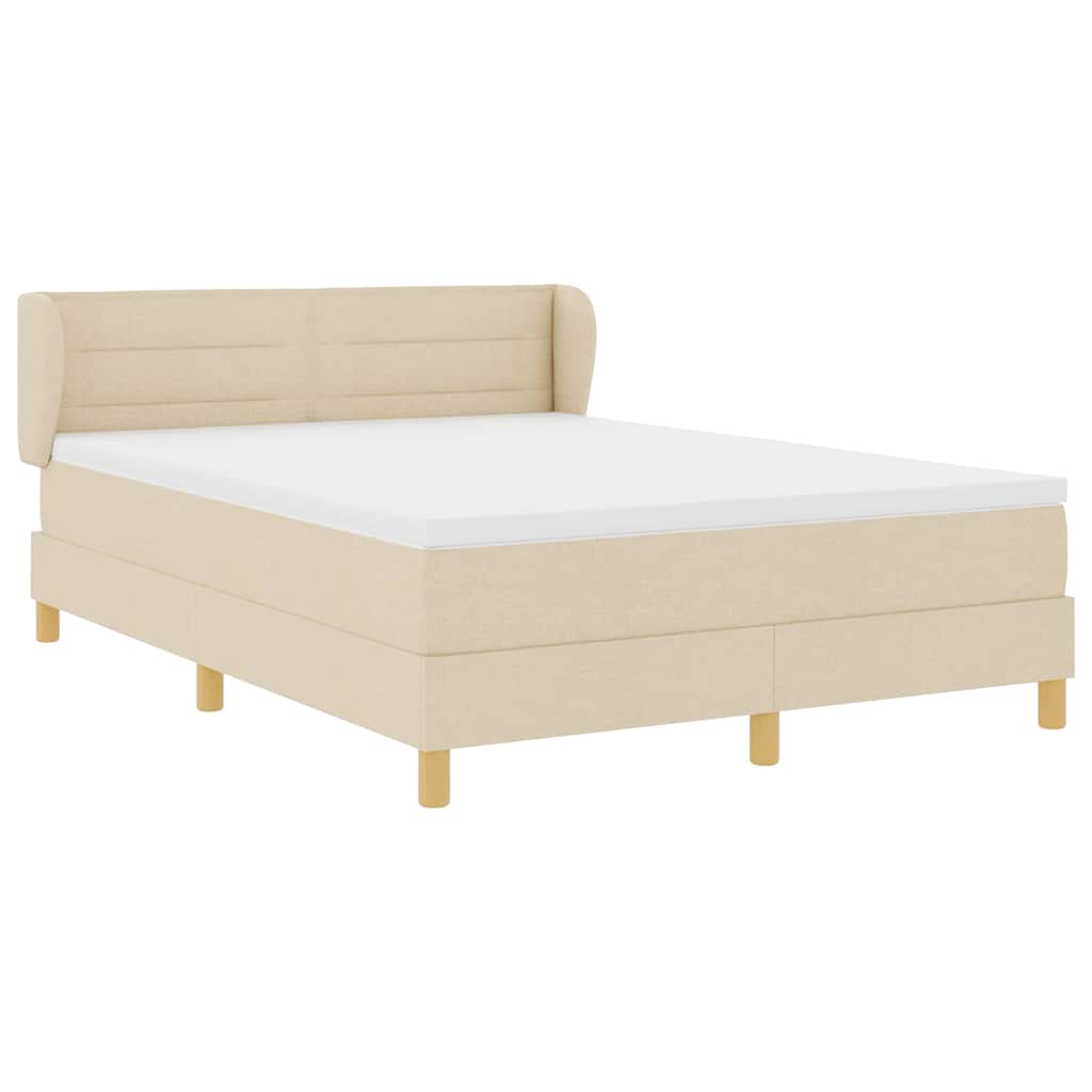 Box spring seng med madras Creme 160 x 200 cm Stof