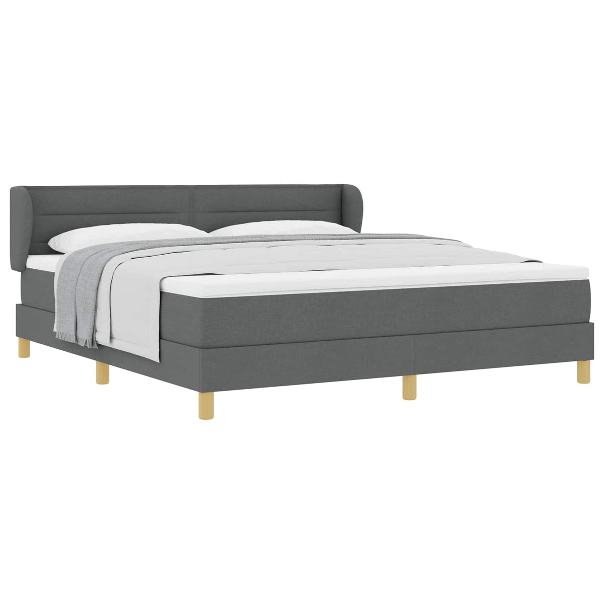 Box spring seng med madras Mørkegrå 180 x 200 cm Stof