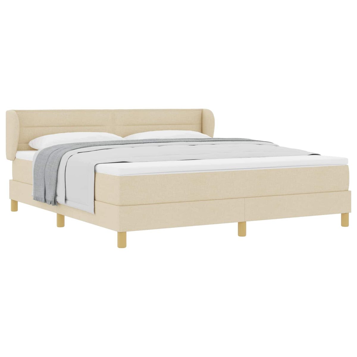 Box spring seng med madras Creme 180 x 200 cm Stof
