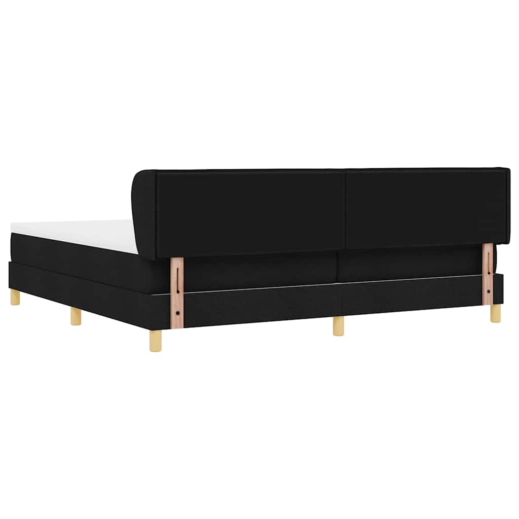Box spring seng med madras Sort 200 x 200 cm Stof